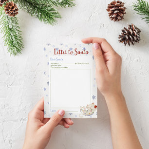 Christmas Letter To Santa Holiday Winter Template