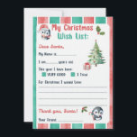 Christmas Letter to Santa Penguin Theme Invitation<br><div class="desc">Santa Wishlist digital designs are perfect for creating personalised memories! Print at home or a professional print shop (office depot,  ups,  fedex,  etc).</div>