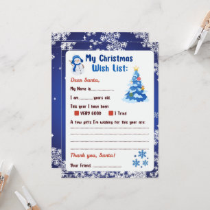Christmas Letter to Santa Winter Wonderland  Invitation
