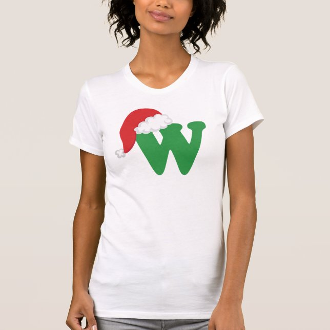 Christmas Letter W Alphabet T-Shirt (Front)