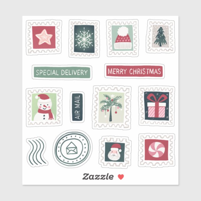 Christmas Letters To Santa Stamps Sticker Sheet (Sheet)