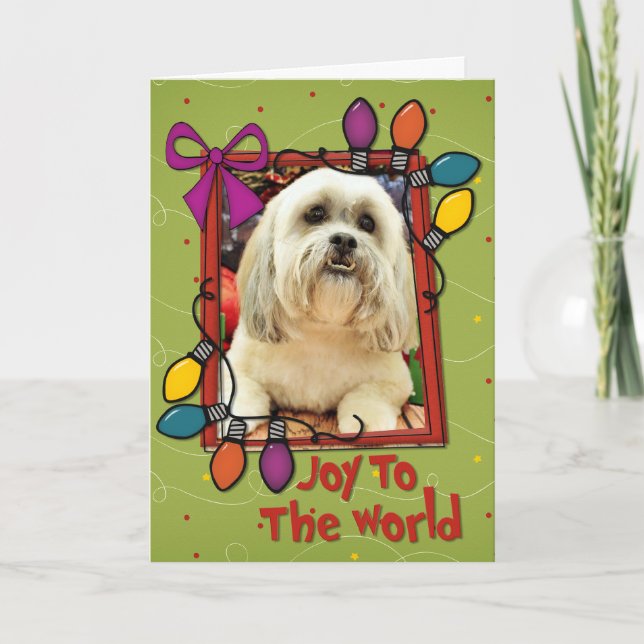 Christmas - Lhasa Apso - Solo Holiday Card (Front)