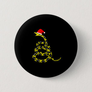 Christmas Libertarian Gadsden Don't Tread Snake  6 Cm Round Badge