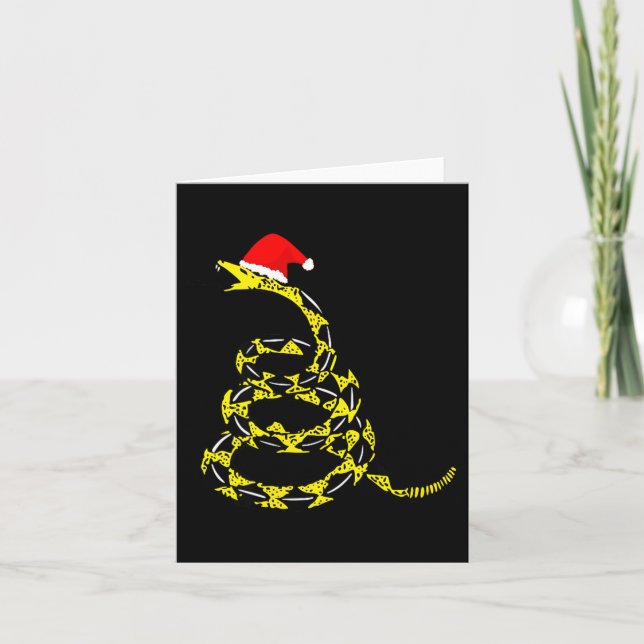 Christmas Libertarian Gadsden Don't Tread Snake  Card (Front)
