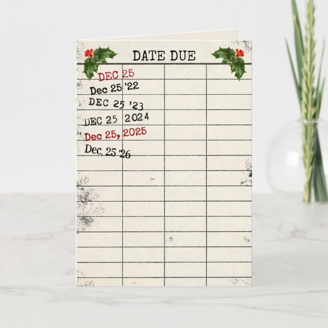 Christmas Library Card for 2026 (Front)