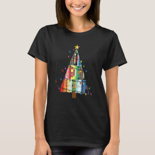 Christmas Library Tree For Librarian And Book T-Shirt