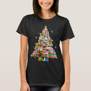 Christmas Library Tree Lights For Librarian And Bo T-Shirt