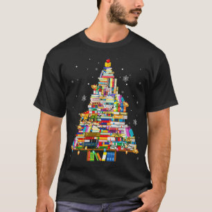 Christmas Library Tree Lights For Librarian And Bo T-Shirt
