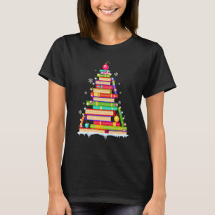 Christmas Library Tree Lights For Librarian And Bo T-Shirt