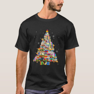 Christmas Library Tree Lights For Librarian And Bo T-Shirt