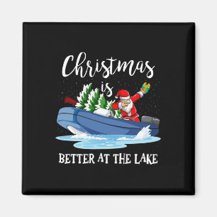 Christmas Life Is Better At The Lake Boat Lover Bo Magnet