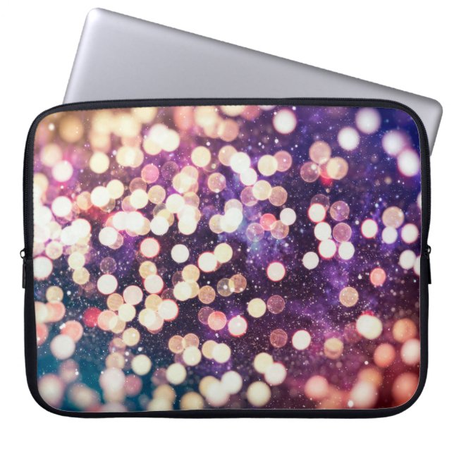 Christmas light background. Holiday glowing graphi Laptop Sleeve (Front)
