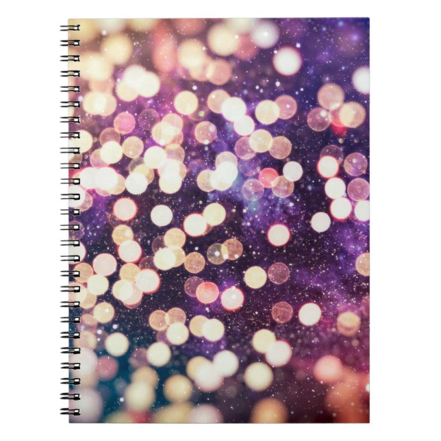 Christmas light background. Holiday glowing graphi Notebook (Front)