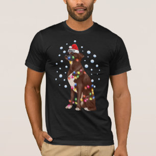 Christmas Light Boxer Dog Puppy T-Shirt