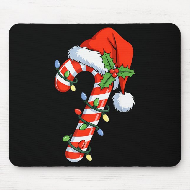 Christmas Light Candy Cane Santa Xmas Kids Toddler Mouse Pad (Front)