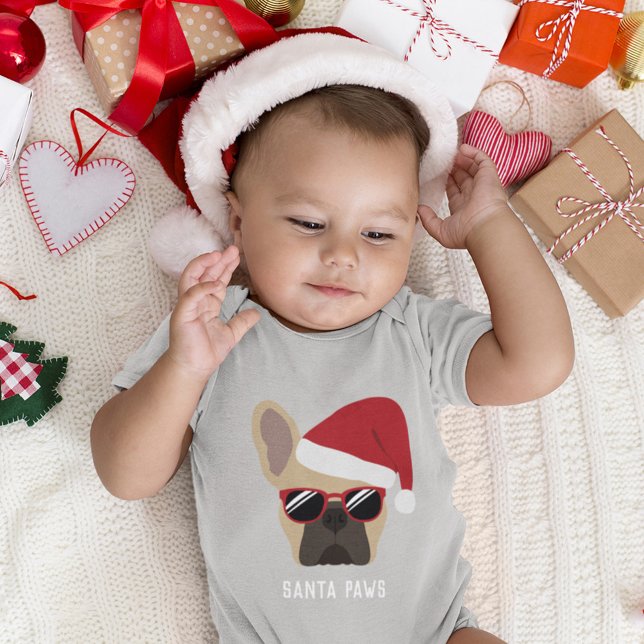 Christmas Light Fawn French Bulldog Baby Bodysuit (Creator Uploaded)