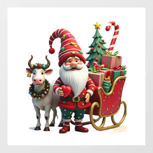 Christmas Light Gnome Santa Claus Riding Sleigh Hi