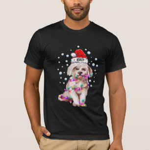 Christmas Light Maltese Dog Pupp T-Shirt