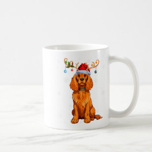 Christmas Light Reindeer Santa Hat Er Spaniel Xmas Coffee Mug
