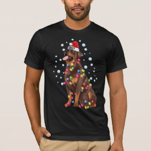 Christmas Light Rottweiler Dog Puppy T-Shirt
