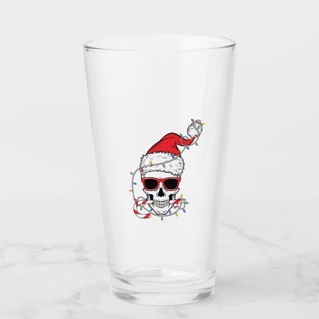 Christmas-Light-Skeleton-Skull Glass (Front)