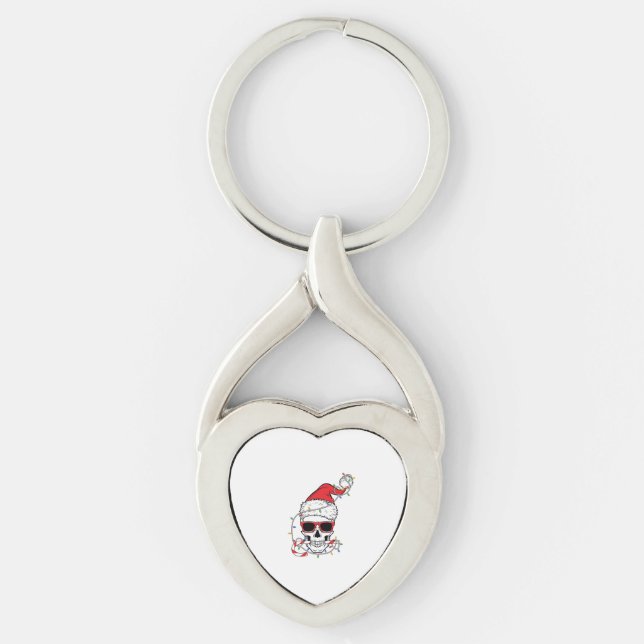 Christmas-Light-Skeleton-Skull Key Ring (Front)