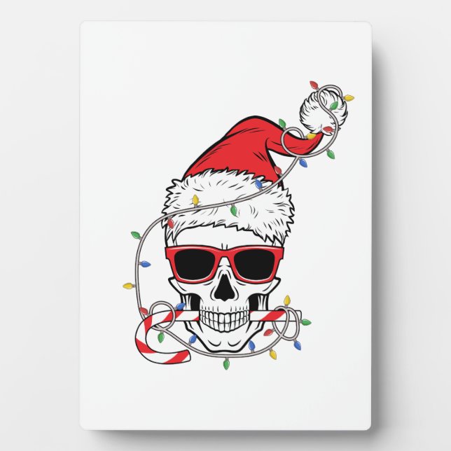 Christmas-Light-Skeleton-Skull Plaque (Front)