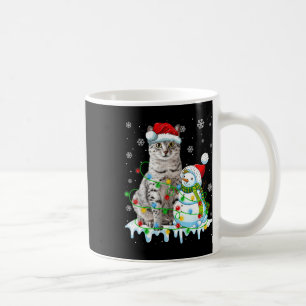 Christmas Light Snowman Egyptian Mau Cat Pet Lover Coffee Mug