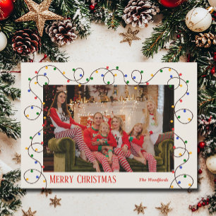 Christmas Light Strand Photo Holiday Card