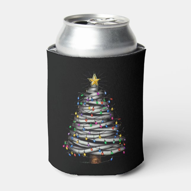 Christmas Light Tree Holiday  Can Cooler (Can Front)