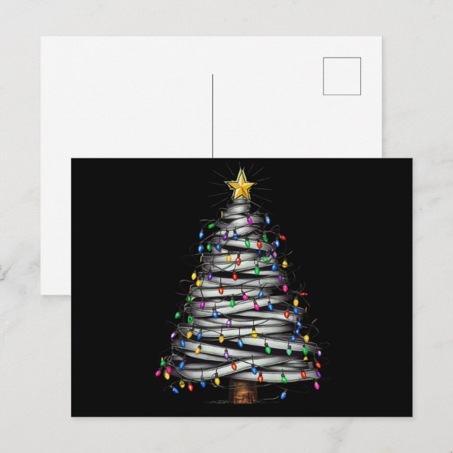 Christmas Light Tree Holiday  Postcard (Front/Back)