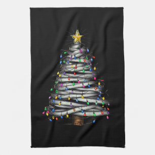 Christmas Light Tree Holiday Tea Towel