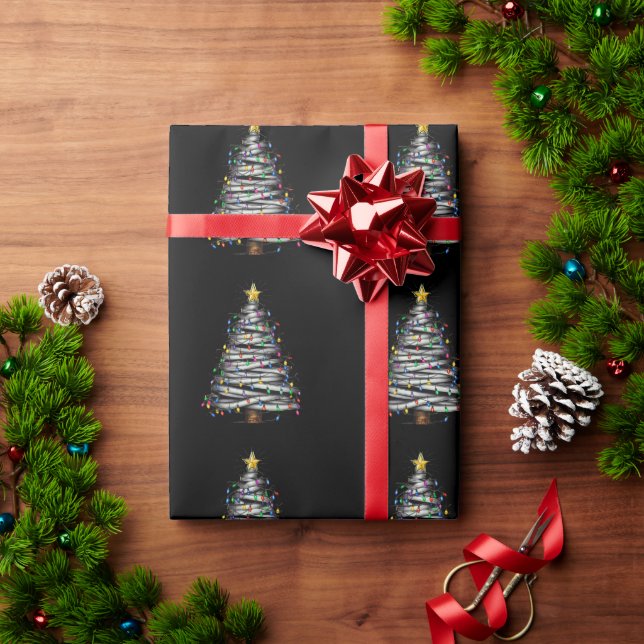 Christmas Light Tree Holiday  Wrapping Paper (Holiday Gift)
