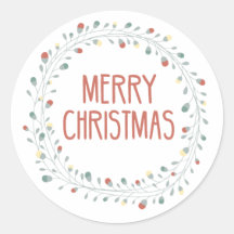 Christmas light wreath stickers