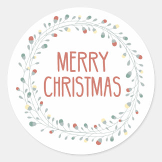 Christmas light wreath stickers