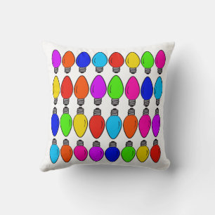 Christmas Lightbulbs Pattern Cushion