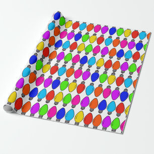 Christmas Lightbulbs Pattern Wrapping Paper