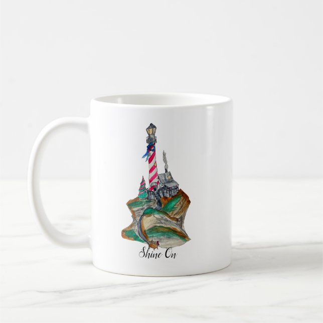 Christmas lighthouse coffee mug (Left)