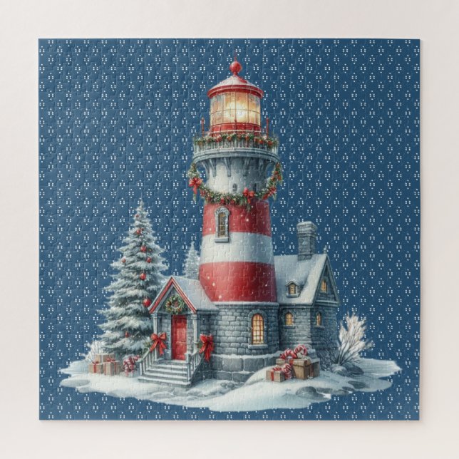 Christmas Lighthouse Puzzle (Vertical)