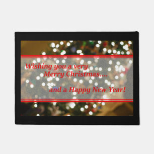 Christmas Lights Abstract Doormat