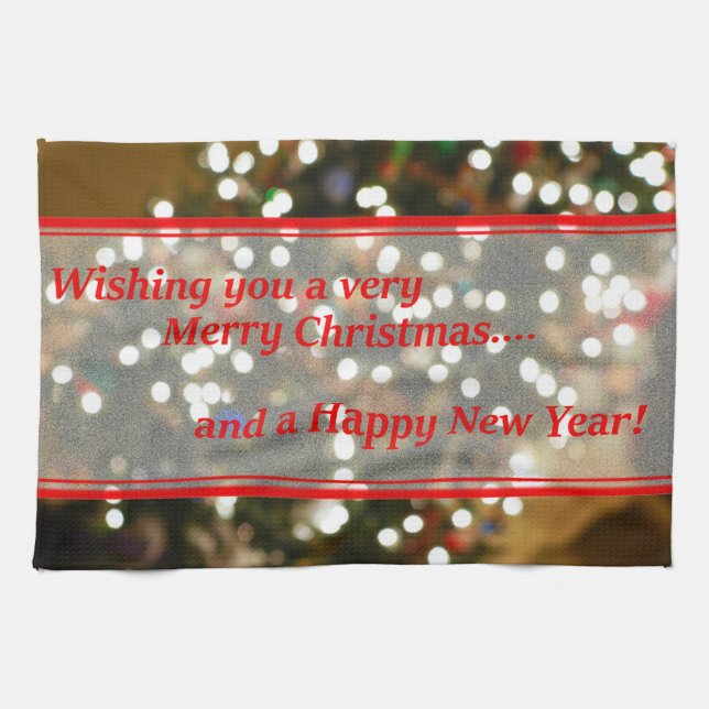 Christmas Lights Abstract Tea Towel (Horizontal)