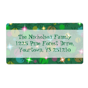 Christmas Lights address label large centre text