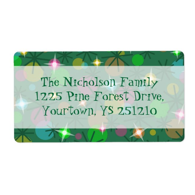 Christmas Lights address label large centre text (Front)