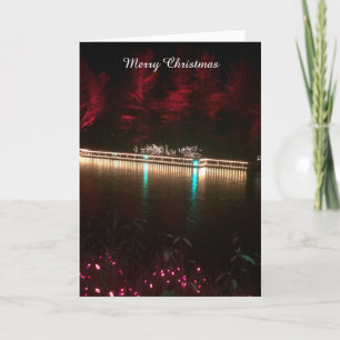 Christmas Lights and Colourful Trees Holiday Card