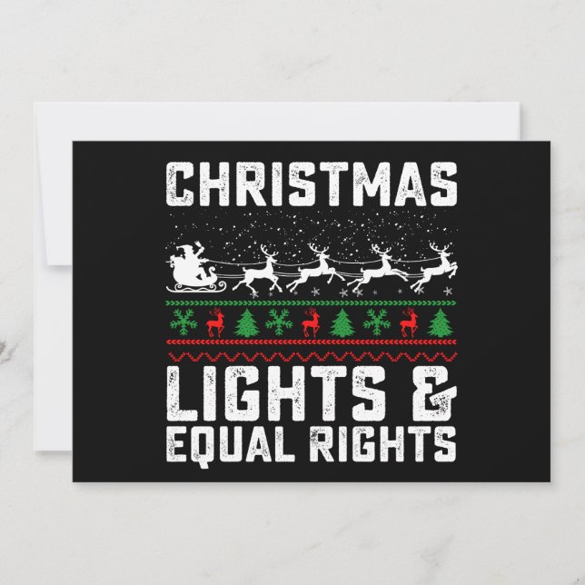 Christmas Lights And Equal Rights Feminist Invitation (Front)