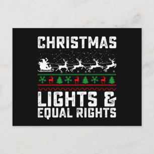 Christmas Lights And Equal Rights Feminist Postcard