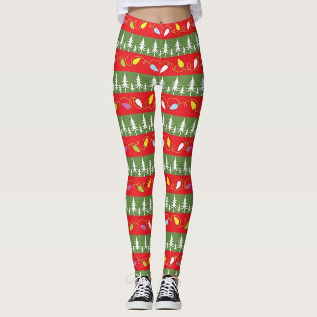 Christmas Lights and Trees Leggings (Front)