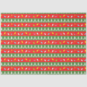 Christmas Lights and Trees Tissue Paper