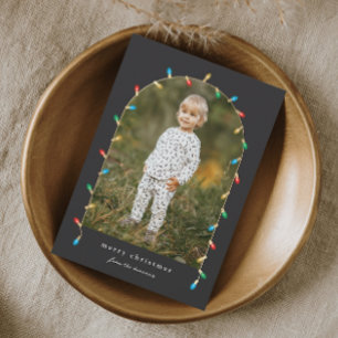 Christmas Lights Arch Photo Holiday Card Magnet