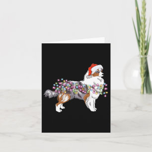 Christmas Lights Australian Shepherd Dog Cute  Card